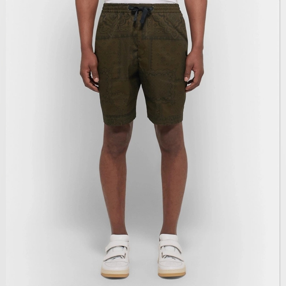 Officine Generale 's Shorts  Army-Green Bandana‎ Print Mens XL Street Wear
